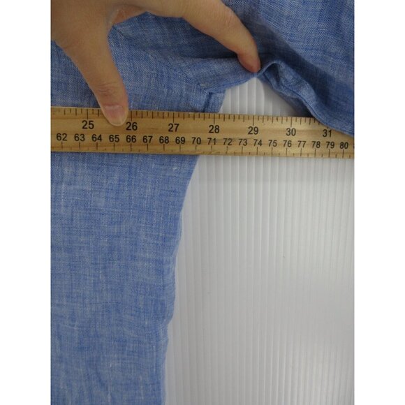 Peter Millar Shirt XL Linen Button Down Pocket Preppy Relaxed Knit - Picture 5 of 9